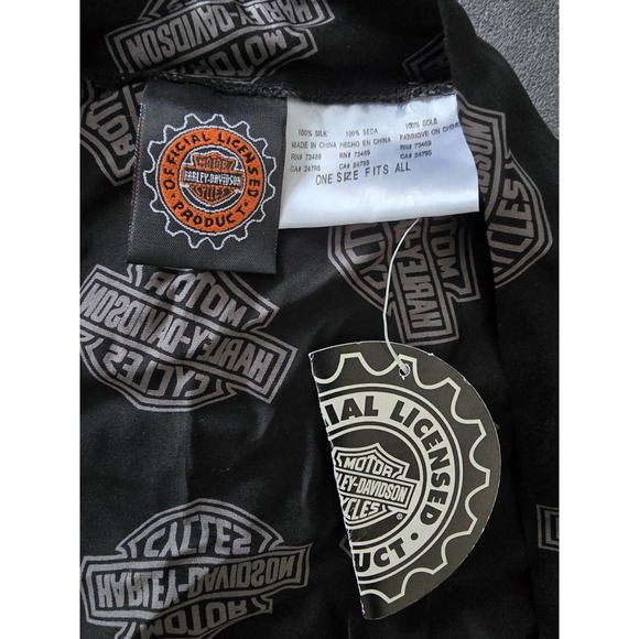 100% Silk Harley Davidson One-size Lounge-Bath Robe New With Tags - Picture 4 of 5